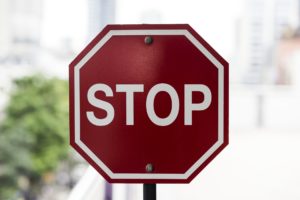 Closeup of stop road sign